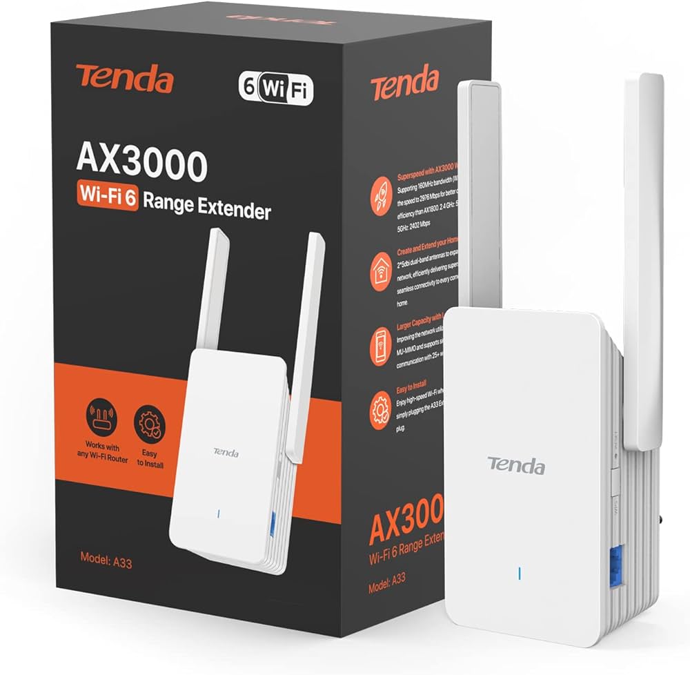 RANGE EXTENDER TENDA A33 AX3000 WIFI6