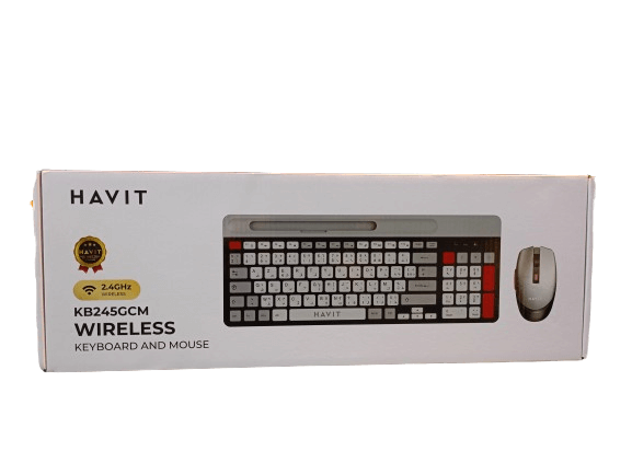 COMBO CLAVIER SOURIS SANS FIL HAVIT KB245 GCM