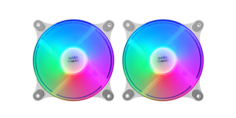 PACK FANS  MARS GAMING MF-DUO WHITE