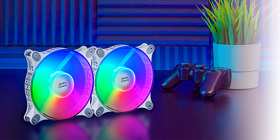 PACK FANS  MARS GAMING MF-DUO WHITE