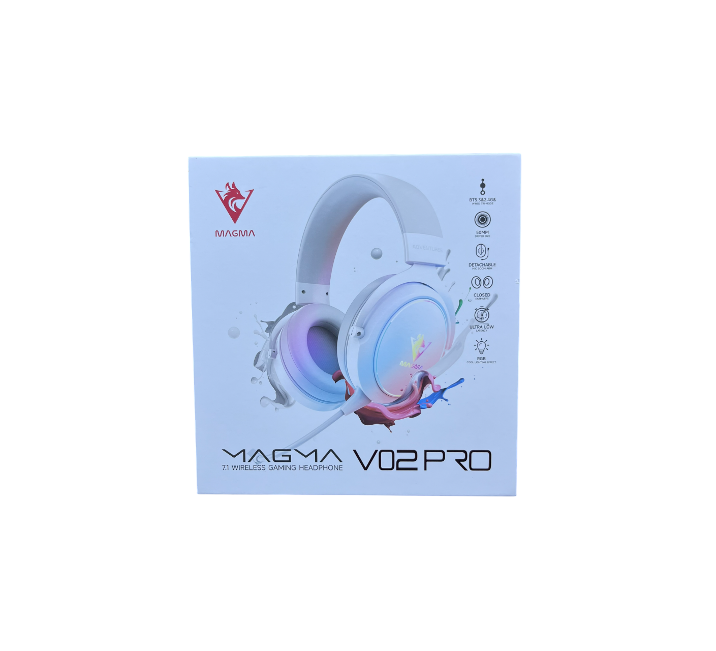 CASQUE GAMER SANS FIL MAGMA VALIVOX V02 PRO 7.1 RGB WHITE