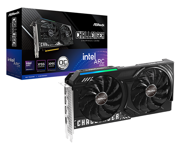 CARTE GRAPHIQUE INTEL ASROCK B580 CHALLENGER 12GB BLACK